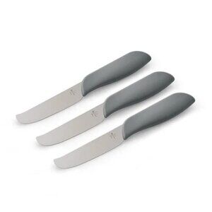 Pampered Chef Spreading Knife Set of 3 Spreading Knives 7.5" long Stainless NWT